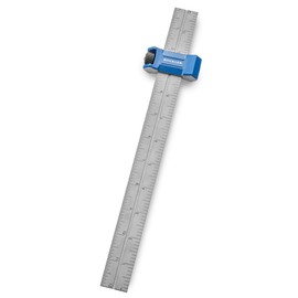 12” Steel Ruler w/Adjustable Rule Stop- Versatile Woodworking Marking Tools for Scribing, Measuring, & Gauging Depth- Durable Steel Woodworking Ruler for DIY Projects