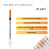 Pack of 20pcs 1ml/cc 30G 5/16" (8 mm) Plastic Tube,