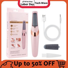 TikTokShopLaborDaySale Rechargeable Electric Foot Dead Skin Remover, Cordless Pedicure Machine, Foot Grinder, Portable Foot File Cleaning Tool for Home and Travel, Winter Gift, Valentine's Day Gift, Electric Foot File, Foot Dead Skin Remover:_white