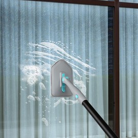 Replacement Scrubber Pads for Tub and Tile Brush, Includes 2 Heavy-Duty Scouring Pads and 2 Microfiber Pads for Deep Cleaning of Bathroom, Shower, Mirror and Floor Surfaces