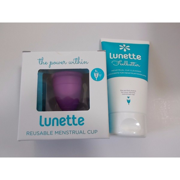 Lunette Cynthia Model 2 Menstrual Cup & Cleanser Pack ( Purple ) Finland Made