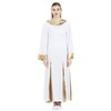 Danzcue - Vestido para mujer, blanco-dorado, S