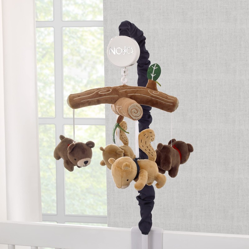 NoJo Into The Wilderness Brown, Tan and Navy, Logs, Bear