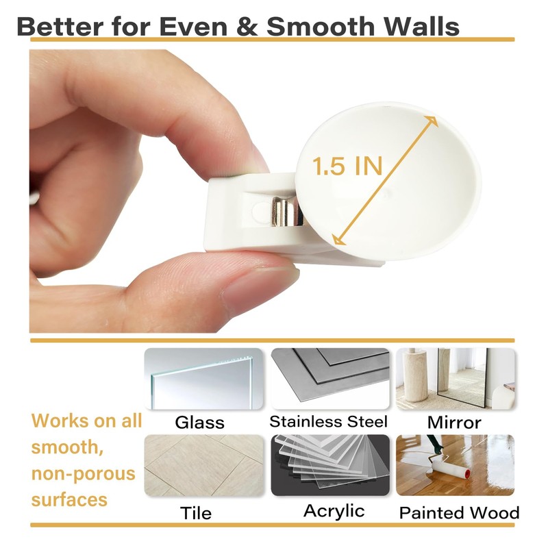 6 Packs Shower Curtain Clips with Suction Cup to Prevent