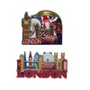 LILAJ Set of 6 London 3D Fridge Magnet Bus &