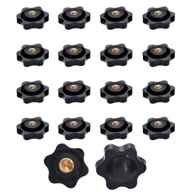 SHULLIN 12pcs Star Knob Nut Female Thread Star Knob Plastic Head Star Clamp Nut Female Thread Hand Grip Female Thread Hand Grip Knob Female Thread Hand Grip Knob Female Thread Hand Grip Clamp Nut Knob (M6, Non-Piercing)