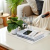 MAONAME Clear Serving Tray with Handles, Plastic Clear Tray, Rectangle