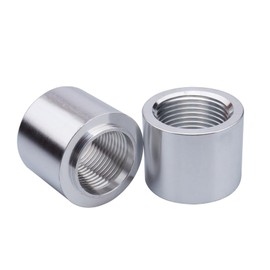AC PERFORMANCE Aluminum Female 1/2" NPT Weld On Bung Fitting, 1/2" Weldable Fuel Tank Nut, Natural, Pack of 2