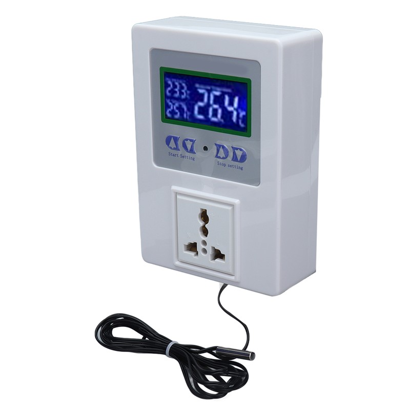 Pre Wired Temperature Controller LED Digital Temperatures Regulator with Sensor