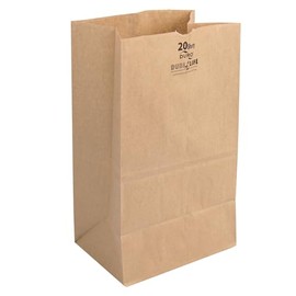 DURO 20# Short Brown Paper Bags Lunch Size, 8.25x5.93x13.62 Inches, 100-Count, 40# Heavy-Duty Large Brown Paper Lunch Bags/Sacks for Retail, Foodservice, & Grocery Stores, Disposable Bag: 18421