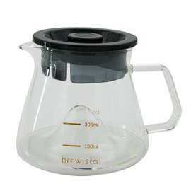 Brewista X Series M - Jarra de café de vidrio de 300 ml/10 onzas, servidor pequeño para verter sobre vidrio, diseño en forma de cono interior para mejorar el sabor, jarra de vidrio sin olor resistente