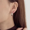 Basic one touch silver earrings (19mm) OTE124703N stone color /