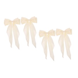 Outanaya 4pcs Satin Ribbon Hair Bows with Spring Clips for Women Sweet Bowknot Barrettes with Stable Hold Stylish Accessories for Birthdays Outdoor Events and Daily Wear