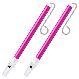 Boao 2 Pieces Slide Whistle Instrument Slide Whistle Toy Slide Whistle Party Favors with Stainless Steel Sliding Rods for Parent Interactive Games, Educational Party Favors (Rose Red)