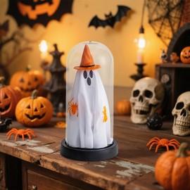 Lighted Ghost Outdoor - Gothic-Style Bedroom Light Up Standing Ghost | Eerie Home Accents, Creepy Haunted House Props for Festival Indoor Kitchen Mantels Dining Tables