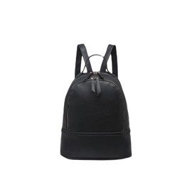 JEN & CO. Backpack Purse for Women Purse Backpack - Small Mini Marty 2 Compartment Backpack w/Stitch Detail, Black (BP1985-BK)