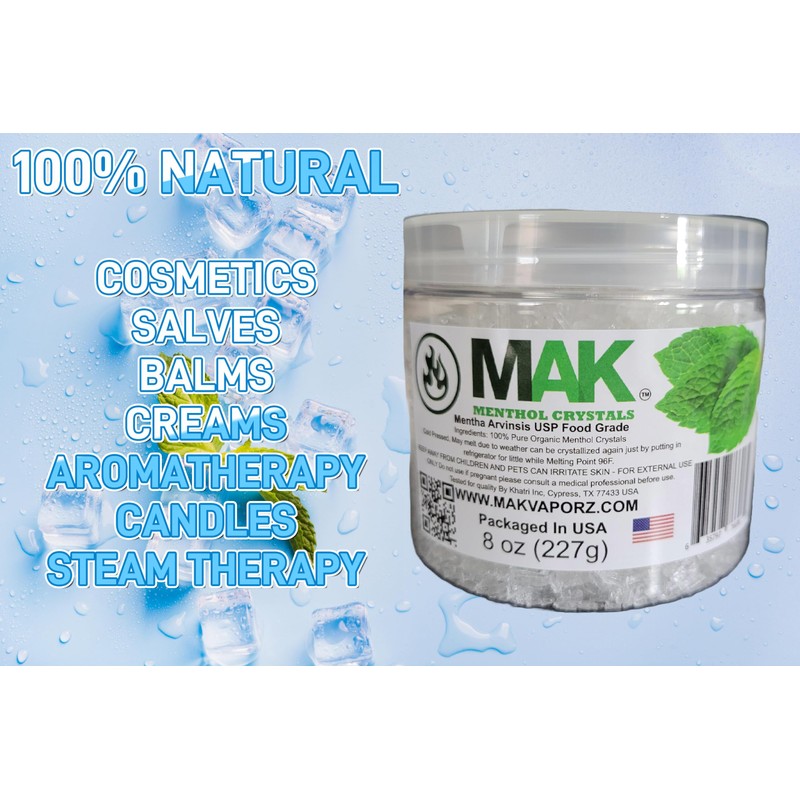 Mak Menthol Crystals 8 oz - Pure Organic 100% Natural