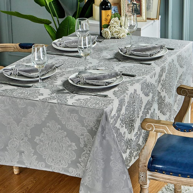 HomeJoy Rectangle Table Cloth, Waterproof Wrinkle Resistant Washable Jacquard Polyester