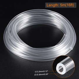 MECCANIXITY PVC Transparent Hose Vinyl Tubing 1/8" ID 1/4" OD 16ft Flexible Lightweight for Water Tube,Air Tube
