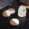 Thirstystone 4 Pack Natural Marble & Acacia Wood Round Coasters