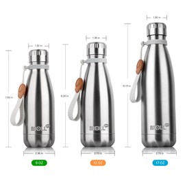 Mollcity 9 oz Water Bottle for Kids-Stainless Steel Vacuum Insulated Sports Flask Leak Proof Small Water Bottles for School (Silver)