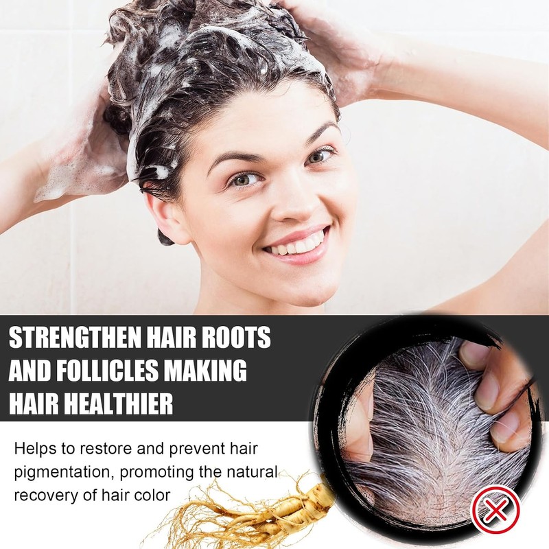 Bluemega Jabón Negro Para Cabello- Cuidado Capilar, Reduce las canas