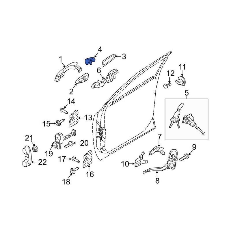 Front Left Outside Door Handle Cap 82652 C5010 Replacement for