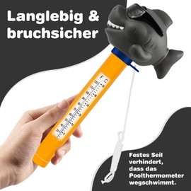 Floating Water Thermometer, Swimming Pool Thermometer, Cartoon Water Temperature Thermometer, Shatterproof Swimming Pool Thermometer with Rope, Suitable for Indoor and Outdoor Hot Tubs, Pools