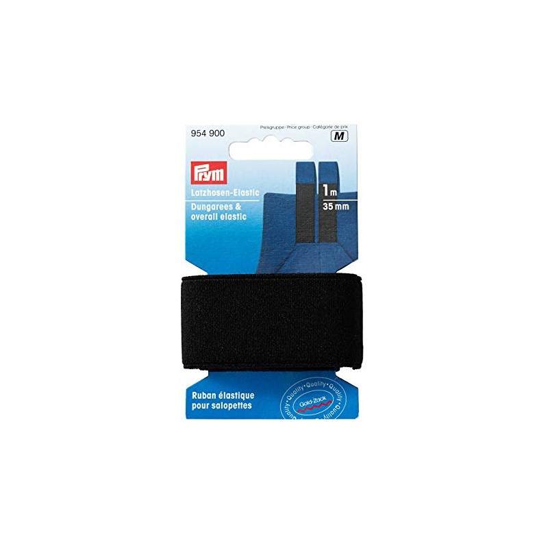 Prym 954900 Elastic Dungarees 35 mm Black