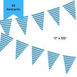 Oktoberfest Pennant Banner Flag 17" x 120" - Durable Plastic German Festival Decorations for Indoor & Outdoor Celebrations - Blue & White Oktoberfest Decorations Party Decor – OktoberfestHaus