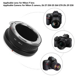FTZ Mount Adapter, Aluminum Alloy Camera Lens Mount Adapter for F Lens to Z Mount Compatible with Z6 Z7 Z50 Z 5 Z6II Z7II Zfc Z9 Z30