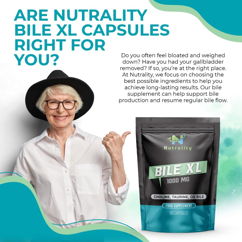 Nutrality Bile XL - 60 Capsules - Bile Supplement for