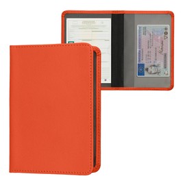 kwmobile Registration and Insurance Holder - Car Document Holder for Vehicle Documents and Cards - PU Leather - Fruity Orange