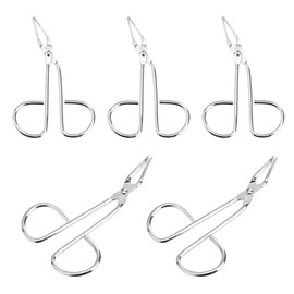 Pinzas para Cejas de Acero Inoxidable 5 Piezas Punta Fina Curva Mango Tipo Tijera para Depilación Precisa en Mujeres y Hombres Cuidado Facial Seguro y Portátil para Piel