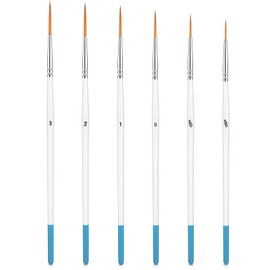 6 Pcs Script Liner Brush Long Fine Point Liner Tip Brush Pinstriping Paintbrush Detail Paintbrushes Pinstripe Outlining Brushes Miniature Paint Brushes for Models Crafts Line Drawing