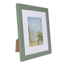 Muzilife 8x10 Wood Picture Frame Flat Display Pictures 5x7 with Mat or 8x10 Without Mat for Wall or Tabletop 2pcs, Green