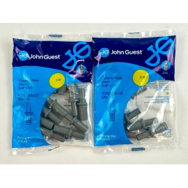John Guest Tube to Hose Stem 3/8 x 1/2 inch 10-Pack PI251216S Set of 2