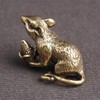 Yerdos Brass Animal Mice Love Rice Figures Car Key Chain