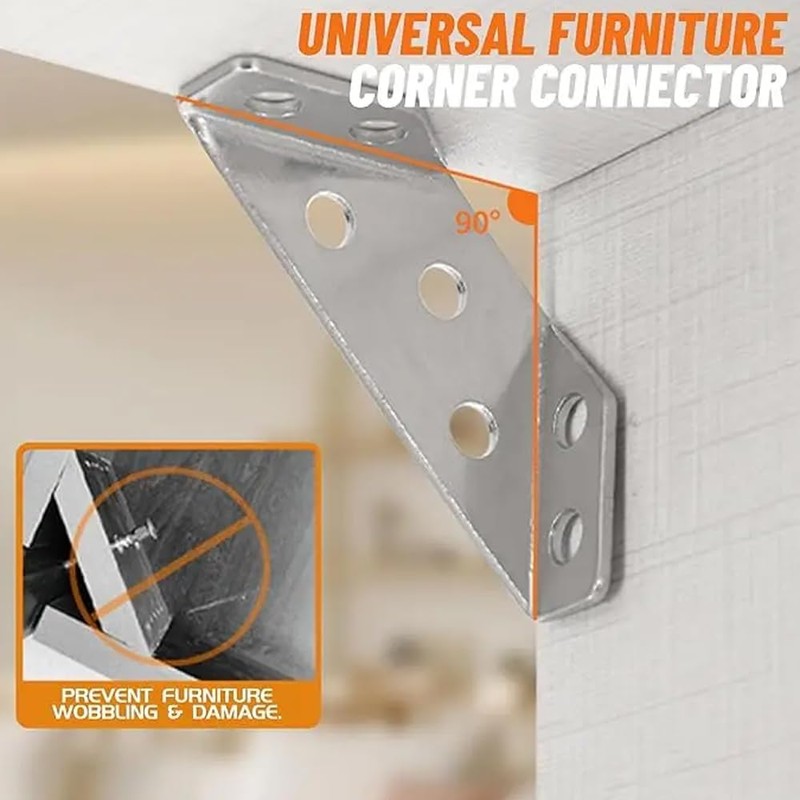 KtbeYTi 22 PCS Corner Bracket Stainless Steel Furniture Corner Connector