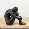 Alfie Francis 20cm Tall Abstract Sitting Man Statue Resin Ornament