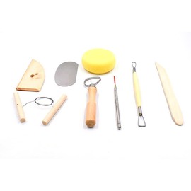 Aliotech 8PCS Wooden Pottery Clay Wax Tool Kit Carving Sculpting Modeling Tool Set