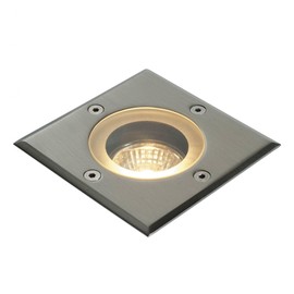 Saxby Pillar 50W Square Polished Stainless Steel IP65 Outdoor Decking Driveway Recessed Buried Uplighter