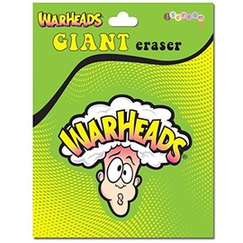 iscream Warheads Giant 4" Full Color Screen Print Die-Cut Eraser