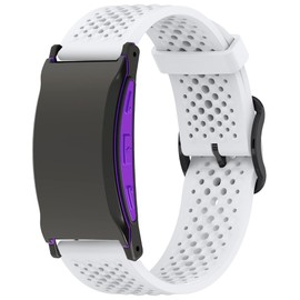 Lamshaw Compatible for Shock Clock 3 Bands, Silicone band with Metal Buckle Compatible for Pavlok Shock Clock 3 (White)