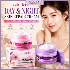 SALUDENT Krim Siang DAN Krim Malam SALUDENT SPF 50 WHITENING CREAM & SAKURA GLOWING NIGHT REPAIR CREAM