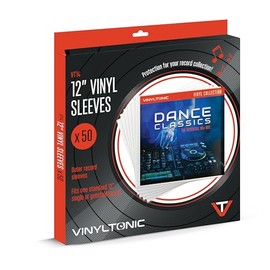 Vinyl Tonic Pack of 50 12" Vinyl Record Sleeves | Clear Plastic Cover | Fits Standard or Gatefold Vinyl