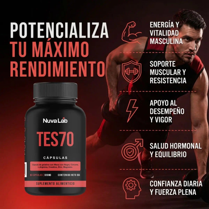 Vitaminas Testosterona Tes70 Hombres Capsulas Sabor