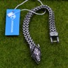 LANGHONG Norse Viking Wolf Bracelet Men's Stainless Steel Mesh Chain