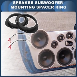 INFINAUTO Speaker Spacer Ring Tweeter Speaker Spacer Adapter Front for 6.5 Inches for Ford Focus 2004-2010 ABS Black Waterproof