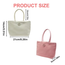 AfitLulu Mini Tote Bag, Cute Tote Bag Compact Women’s Handbags, Solid Color Women's Totes Bags with Handle for Traveling (Pink)